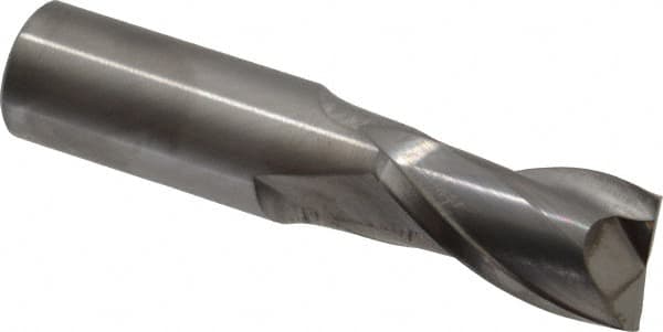 Atrax - 22mm, 38mm LOC, 22mm Shank Diam, 100mm OAL, 2 Flute, Solid Carbide Square End Mill - Single End, Uncoated, Spiral Flute, 30° Helix, Centercutting, Right Hand Cut - Benchmark Tooling