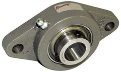 Browning - 1-1/4" ID, 5-9/16" OAL x 3-1/8" OAH 2-Bolt Flange - 2,567 Lb Static Cap, 4,381 Lb Dyn Cap, 4-19/32" Btw Mnt Hole Ctrs, Cast Iron - Benchmark Tooling