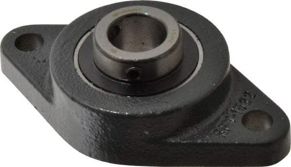 Browning - 3/4" ID, 4-13/32" OAL x 2-1/2" OAH 2-Bolt Flange - 1,444 Lb Static Cap, 2,611 Lb Dyn Cap, 3-17/32" Btw Mnt Hole Ctrs, Cast Iron - Benchmark Tooling