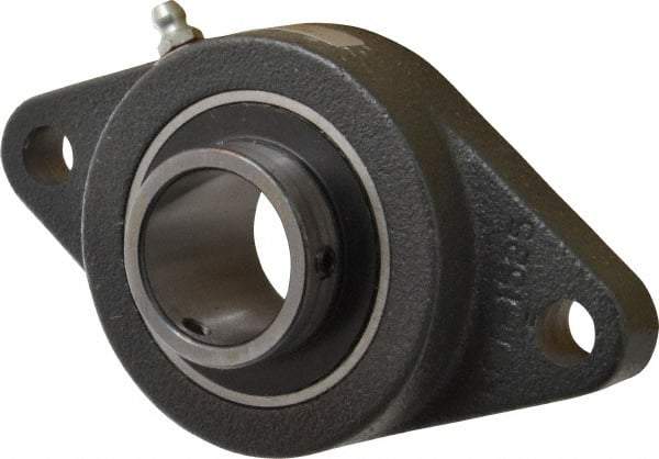 Browning - 1-1/4" ID, 5-9/16" OAL x 3-1/8" OAH 2-Bolt Flange - 2,567 Lb Static Cap, 4,381 Lb Dyn Cap, 4-19/32" Btw Mnt Hole Ctrs, Cast Iron - Benchmark Tooling