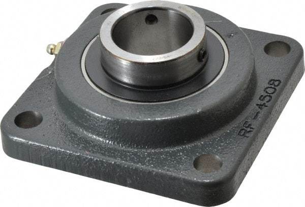 Browning - 1-11/16" ID, 5-3/8" OAL x 5-3/8" OAH 4-Bolt Flange - 5,139 Lb Static Cap, 7,901 Lb Dyn Cap, 4-1/8" Btw Mnt Hole Ctrs, Cast Iron - Benchmark Tooling