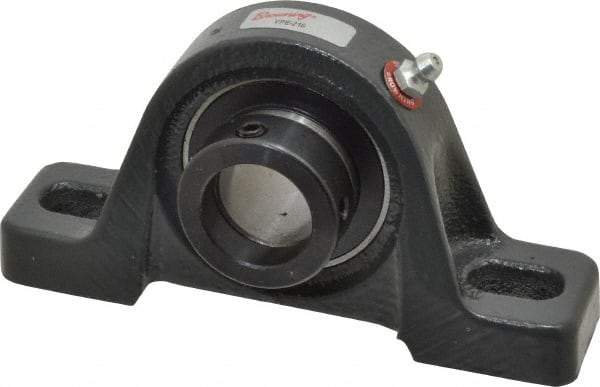 Browning - 1" ID, 5-1/2" OAL x 2-13/16" OAH Pillow Block - 1,651 Lb Static Cap, 2,801 Lb Dyn Cap, 4-1/8" Btw Mnt Hole Ctrs, 1-7/16" Base-to-Ctr Ht, Cast Iron - Benchmark Tooling