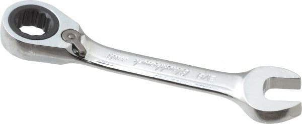 Blackhawk by Proto - 3/8" 12 Point Combination Wrench - 15° Head Angle, 3-51/64" OAL, Steel, Chrome Finish - Benchmark Tooling