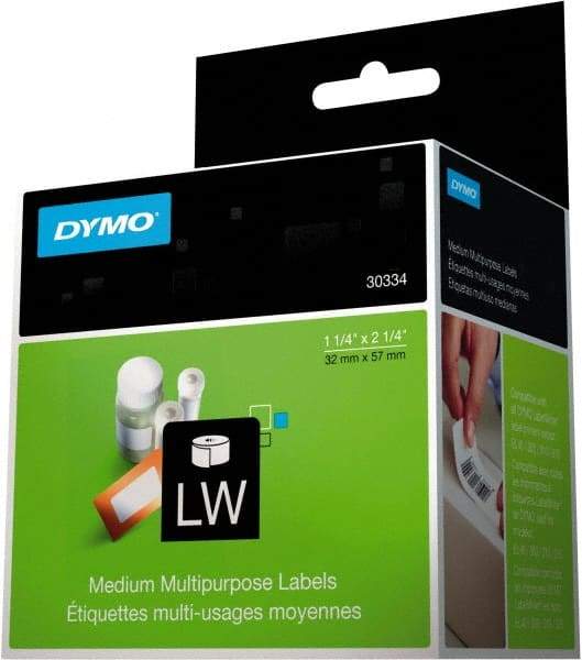 Dymo - 2-1/4" Long, White Label Printer Cartridge - For DYMO LabelWriter Printers - Benchmark Tooling