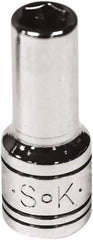 SK - 1/4" Drive, Deep Hand Socket - 6 Points, Steel, Chrome Finish - Benchmark Tooling