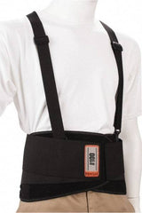 Ergodyne - Size 4XL, Hook & Loop, Spandex Belt with Adjustable Shoulder Straps - 52 to 58" Waist, 8" Wide, Detachable Strap, Black - Benchmark Tooling