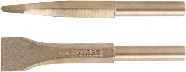 Ampco - 1-1/2" Head Width, 7-3/4" OAL, 3/4" Shank Diam, Scaling Chisel - Round Drive, Round Shank - Benchmark Tooling