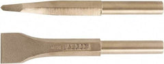 Ampco - 1-3/4" Head Width, 8" OAL, 3/4" Shank Diam, Scaling Chisel - Round Drive, Round Shank - Benchmark Tooling