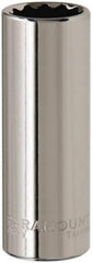 Paramount - 1/2", 1/4" Drive, Deep Hand Socket - 12 Points, 1-15/16" OAL, Steel, Chrome Finish - Benchmark Tooling