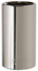 Paramount - 1-1/4", 1/2" Drive, Deep Hand Socket - 6 Points, 3-1/4" OAL, Steel, Chrome Finish - Benchmark Tooling