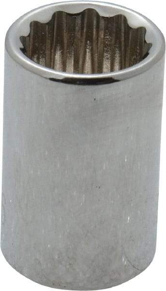 Paramount - 7/16", 1/4" Drive, Standard Hand Socket - 12 Points, 15/16" OAL, Steel, Chrome Finish - Benchmark Tooling