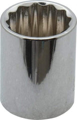 Paramount - 11/16", 3/8" Drive, Standard Hand Socket - 12 Points, 1-3/16" OAL, Steel, Chrome Finish - Benchmark Tooling