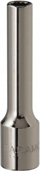 Paramount - 3/16", 1/4" Drive, Deep Hand Socket - 12 Points, 1-15/16" OAL, Steel, Chrome Finish - Benchmark Tooling