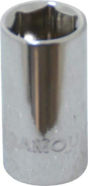 Paramount - 1/4" Drive, Standard Hand Socket - 6 Points, 15/16" OAL, Steel, Chrome Finish - Benchmark Tooling