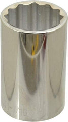 Paramount - 1-7/16", 1/2" Drive, Deep Hand Socket - 12 Points, 3-1/2" OAL, Steel, Chrome Finish - Benchmark Tooling