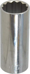 Paramount - 15/16", 1/2" Drive, Deep Hand Socket - 12 Points, 3-3/32" OAL, Steel, Chrome Finish - Benchmark Tooling