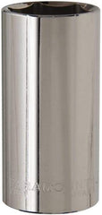 Paramount - 1-1/8", 1/2" Drive, Deep Hand Socket - 6 Points, 3-3/32" OAL, Steel, Chrome Finish - Benchmark Tooling