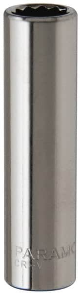 Paramount - 11/32", 1/4" Drive, Deep Hand Socket - 12 Points, 1-15/16" OAL, Steel, Chrome Finish - Benchmark Tooling