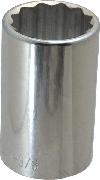 Paramount - 1-3/8", 1/2" Drive, Deep Hand Socket - 12 Points, 3-1/2" OAL, Steel, Chrome Finish - Benchmark Tooling