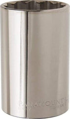 Paramount - 1-1/2", 1/2" Drive, Deep Hand Socket - 12 Points, 3-1/2" OAL, Steel, Chrome Finish - Benchmark Tooling