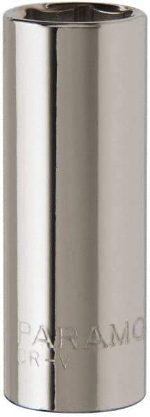 Paramount - 3/8" Drive, Deep Hand Socket - 6 Points, 1-15/16" OAL, Steel, Chrome Finish - Benchmark Tooling