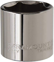 Paramount - 3/8" Drive, Standard Hand Socket - 6 Points, 1-3/16" OAL, Steel, Chrome Finish - Benchmark Tooling