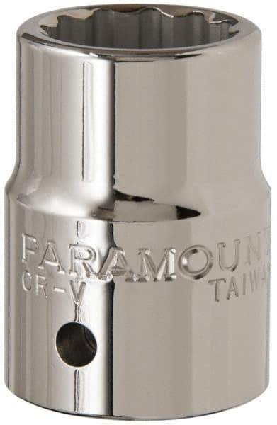 Paramount - 3/4" Drive, Standard Hand Socket - 12 Points, 2" OAL, Steel, Chrome Finish - Benchmark Tooling