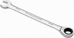 Paramount - 7/16" 12 Point Ratcheting Combination Wrench - 6-1/2" OAL, Chrome Vanadium Steel, Polished Finish - Benchmark Tooling