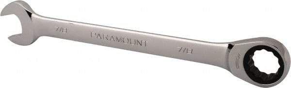 Paramount - 7/8" 12 Point Ratcheting Combination Wrench - 11-7/32" OAL, Chrome Vanadium Steel, Polished Finish - Benchmark Tooling