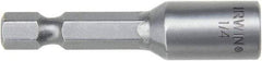 Irwin - 1/4" Magnetic Nutsetter - 1/4" Hex Drive, 4" OAL - Benchmark Tooling