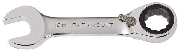 Paramount - 15mm 12 Point Combination Wrench - 15° Head Angle, 4-33/64" OAL, Chrome Vanadium Steel, Polished Finish - Benchmark Tooling