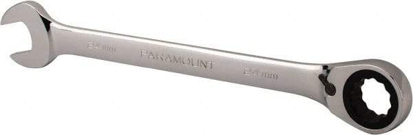 Paramount - 24mm 12 Point Combination Wrench - 15° Head Angle, 12-5/8" OAL, Chrome Vanadium Steel, Polished Finish - Benchmark Tooling