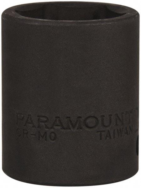 Paramount - 1/2" Drive 25mm Standard Impact Socket - 6 Points, 1-3/4" OAL - Benchmark Tooling