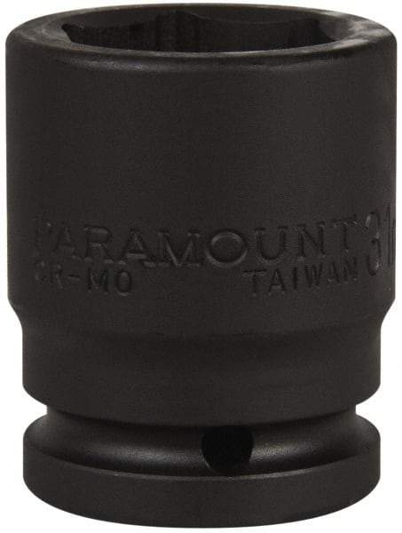 Paramount - 3/4" Drive 31mm Standard Impact Socket - 6 Points, 2-1/4" OAL - Benchmark Tooling