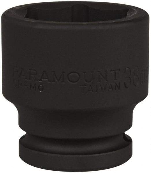 Paramount - 3/4" Drive 38mm Standard Impact Socket - 6 Points, 2-1/4" OAL - Benchmark Tooling