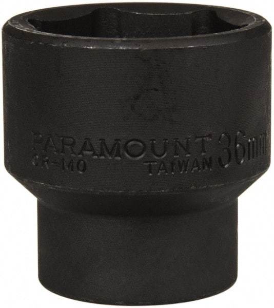 Paramount - 1/2" Drive 36mm Standard Impact Socket - 6 Points, 2" OAL - Benchmark Tooling