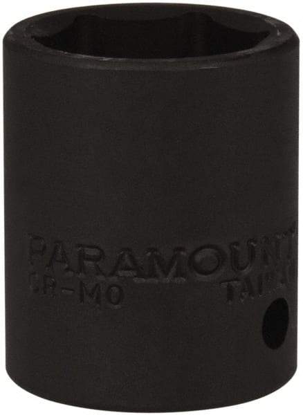 Paramount - 1/2" Drive 22mm Standard Impact Socket - 6 Points, 1-1/2" OAL - Benchmark Tooling