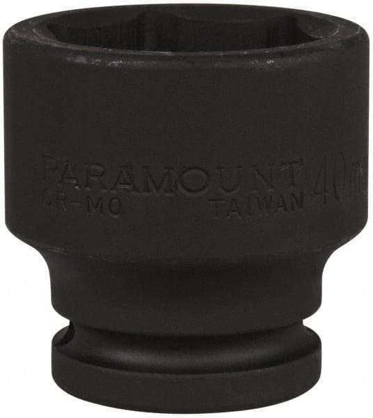 Paramount - 3/4" Drive 40mm Standard Impact Socket - 6 Points, 2-9/32" OAL - Benchmark Tooling