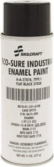 Ability One - Black, Flat, Enamel Spray Paint - 8 to 10 Sq Ft per Can, 11 oz Container - Benchmark Tooling