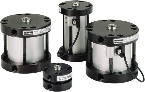 Parker - 2" Stroke x 3" Bore Single Acting Air Cylinder - 1/4 Port, 5/8-18 Rod Thread, -10 to 200°F - Benchmark Tooling