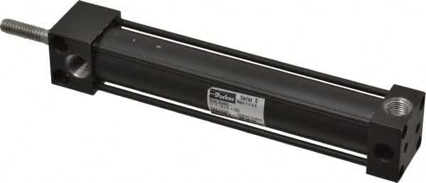Parker - 4" Stroke x 3/4" Bore Double Acting Air Cylinder - 1/8 Port, 1/4-20 Rod Thread, 200 Max psi, -10 to 165°F - Benchmark Tooling