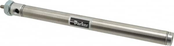 Parker - 8" Stroke x 3/4" Bore Double Acting Air Cylinder - 1/8 Port, 1/4-28 Rod Thread, 250 Max psi, 14 to 140°F - Benchmark Tooling