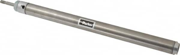 Parker - 12" Stroke x 1-1/16" Bore Double Acting Air Cylinder - 1/8 Port, 5/16-24 Rod Thread, 250 Max psi, 14 to 140°F - Benchmark Tooling