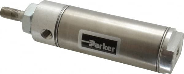 Parker - 2" Stroke x 1-1/2" Bore Double Acting Air Cylinder - 1/8 Port, 7/16-20 Rod Thread, 250 Max psi, 14 to 140°F - Benchmark Tooling