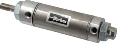 Parker - 2" Stroke x 1-1/2" Bore Double Acting Air Cylinder - 1/8 Port, 7/16-20 Rod Thread, 250 Max psi, 14 to 140°F - Benchmark Tooling