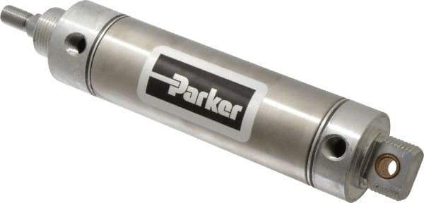 Parker - 4" Stroke x 2" Bore Double Acting Air Cylinder - 1/4 Port, 1/2-20 Rod Thread, 250 Max psi, 14 to 140°F - Benchmark Tooling