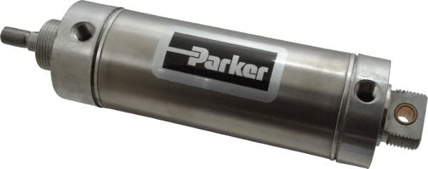 Parker - 4" Stroke x 2-1/2" Bore Double Acting Air Cylinder - 1/4 Port, 1/2-20 Rod Thread, 250 Max psi, 14 to 140°F - Benchmark Tooling