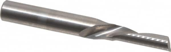 Onsrud - 3/16" Cutting Diam x 5/8" Length of Cut, 1 Flute, Downcut Spiral Router Bit - Uncoated, Right Hand Cut, Solid Carbide, 2" OAL x 1/4" Shank Diam, Single Edge, 22° Helix Angle - Benchmark Tooling