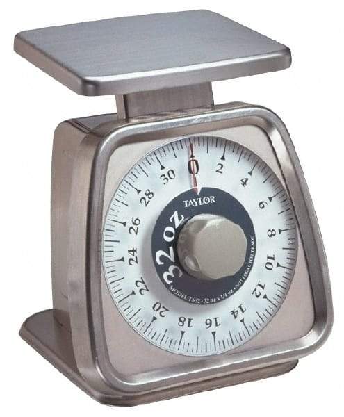 Taylor - 5 Lb. Capacity, Analog Dial Portion Control Scale - 1/16 Lb./ 1 oz. Graduation, 6 x 5" Platform - Benchmark Tooling