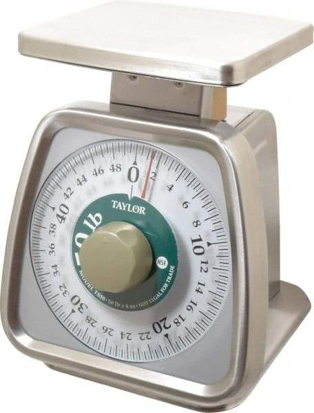 Taylor - 50 Lb. Capacity, Analog Dial Portion Control Scale - 1/8 oz. Graduation, 6 x 5" Platform - Benchmark Tooling